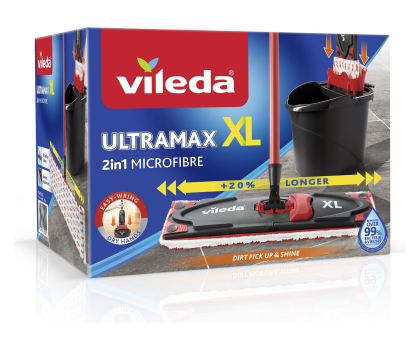 Akcesoria do sprzątania VILEDA Zestaw Vileda UltraMax XL BOX - mop płaski + wiadro